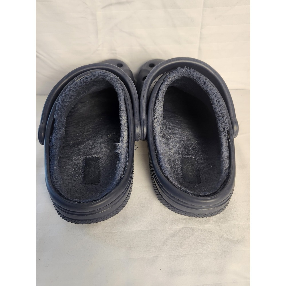 Crocs Classic Lined Slip On Clogs Shoes Sandals Navy Blue Mens 6  Womens 8 - Picture 4 of 6